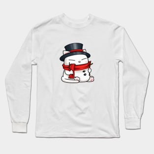 Christmas Snowman Cat Long Sleeve T-Shirt